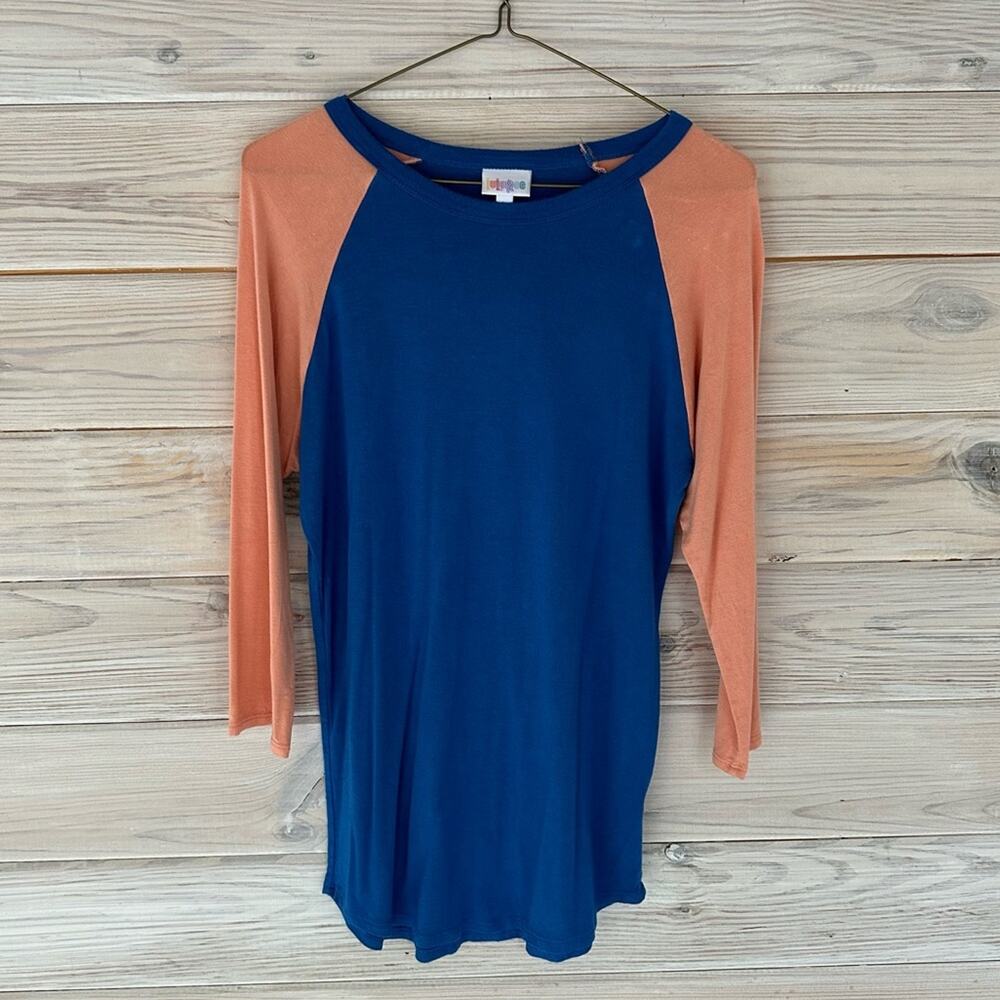 LuLaRoe Color Block Baseball Randy Tee - Picture 5 of 5